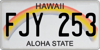 HI license plate FJY253