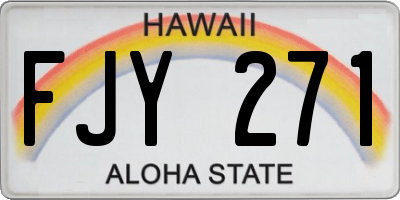 HI license plate FJY271