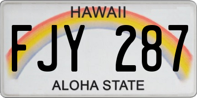 HI license plate FJY287