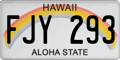HI license plate FJY293