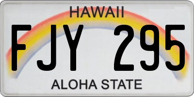HI license plate FJY295