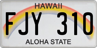 HI license plate FJY310