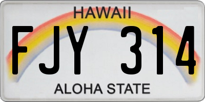 HI license plate FJY314