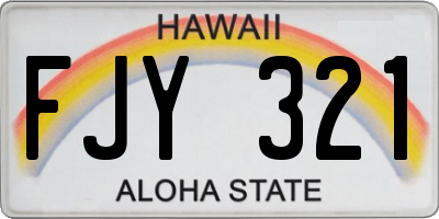 HI license plate FJY321