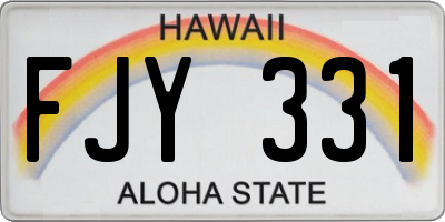 HI license plate FJY331