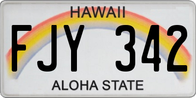 HI license plate FJY342