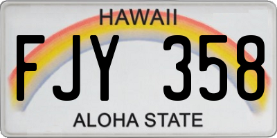 HI license plate FJY358
