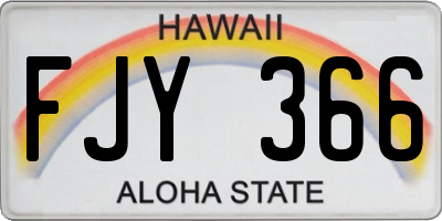 HI license plate FJY366