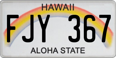 HI license plate FJY367