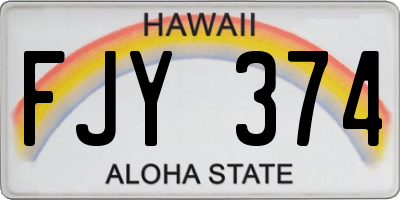 HI license plate FJY374