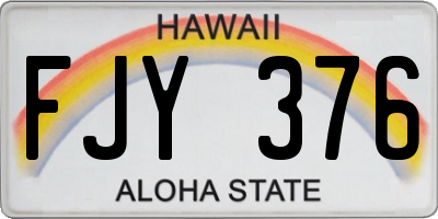 HI license plate FJY376