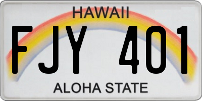 HI license plate FJY401
