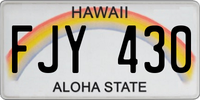 HI license plate FJY430