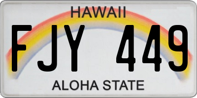 HI license plate FJY449