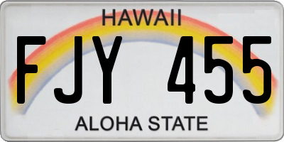 HI license plate FJY455