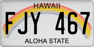 HI license plate FJY467