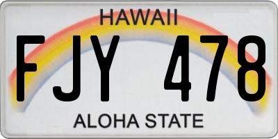 HI license plate FJY478