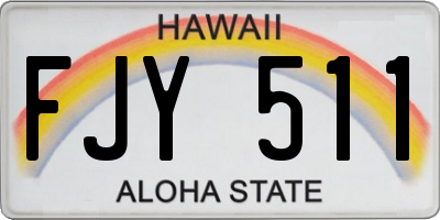 HI license plate FJY511