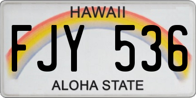 HI license plate FJY536