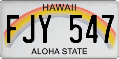 HI license plate FJY547