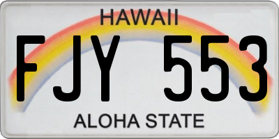 HI license plate FJY553