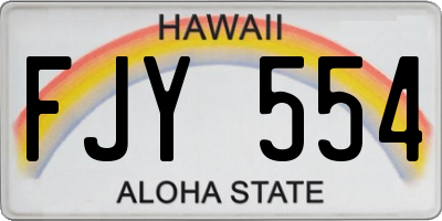 HI license plate FJY554