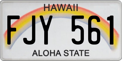 HI license plate FJY561