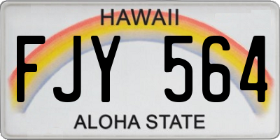 HI license plate FJY564