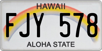 HI license plate FJY578