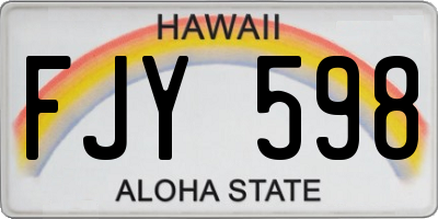 HI license plate FJY598