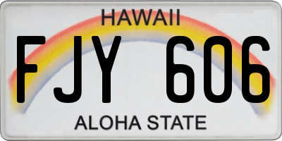 HI license plate FJY606