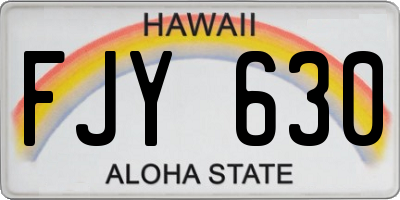 HI license plate FJY630