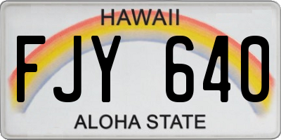 HI license plate FJY640