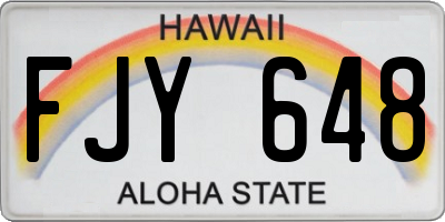 HI license plate FJY648