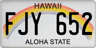 HI license plate FJY652