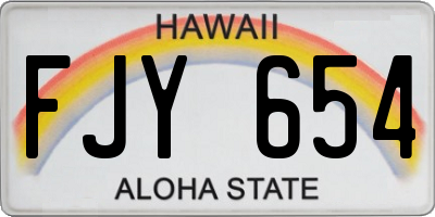 HI license plate FJY654