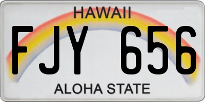 HI license plate FJY656