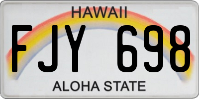 HI license plate FJY698