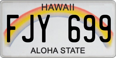 HI license plate FJY699