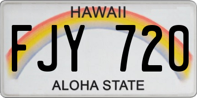 HI license plate FJY720