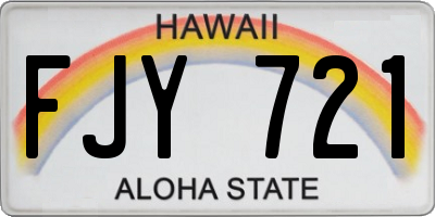HI license plate FJY721