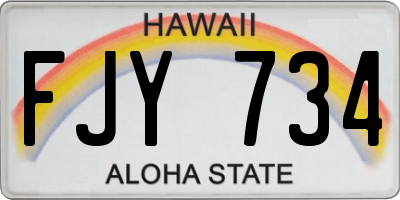 HI license plate FJY734