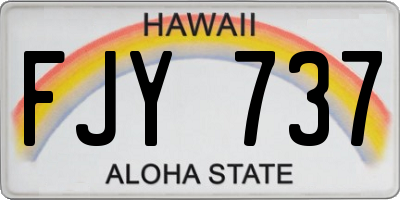 HI license plate FJY737