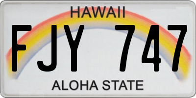 HI license plate FJY747