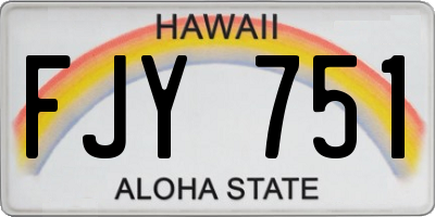 HI license plate FJY751