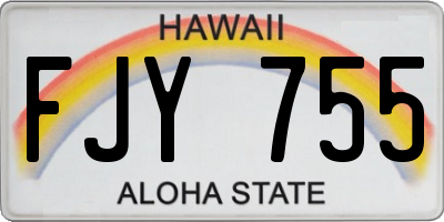 HI license plate FJY755