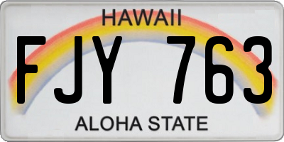 HI license plate FJY763