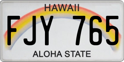 HI license plate FJY765