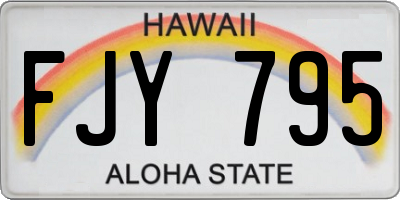 HI license plate FJY795