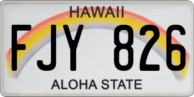 HI license plate FJY826